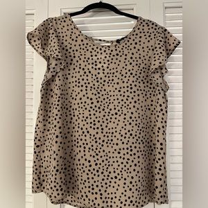 Tan and black spotted blouse- women’s medium